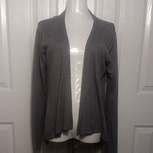New York & Company Charcoal Open-Front Cardigan